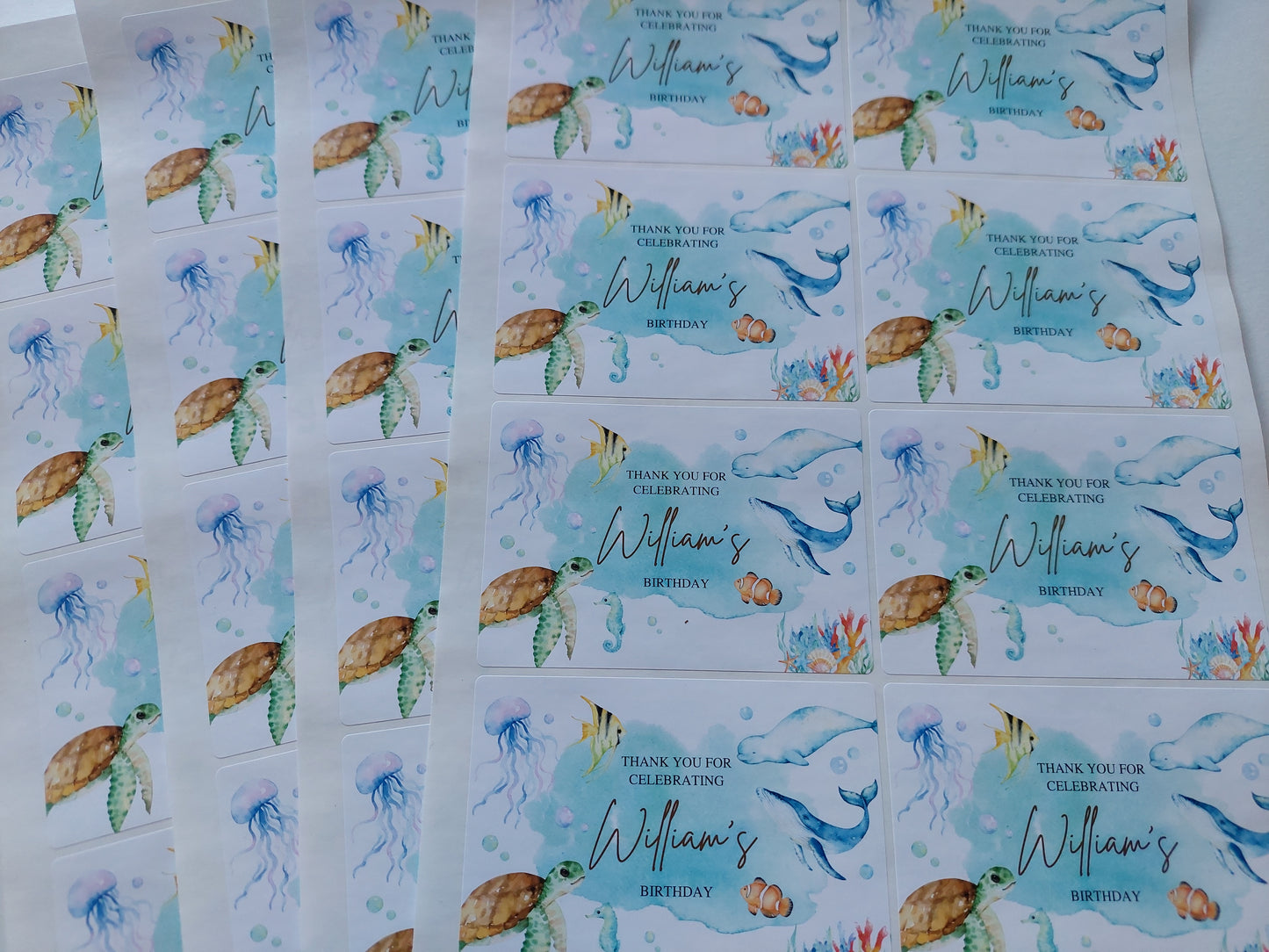 Rectangle Stickers | Party Stickers | Under The Sea Party Stickers | Party Bag Stickers