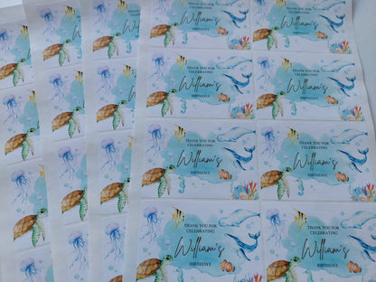 Rectangle Stickers | Party Stickers | Under The Sea Party Stickers | Party Bag Stickers