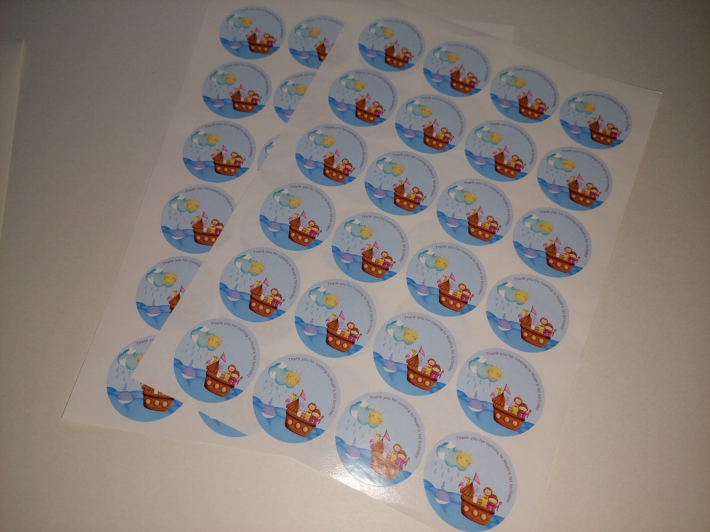 Noah's Ark Party Stickers | Circle Stickers | Sticker Sheet | Party Stickers | (Design 1)