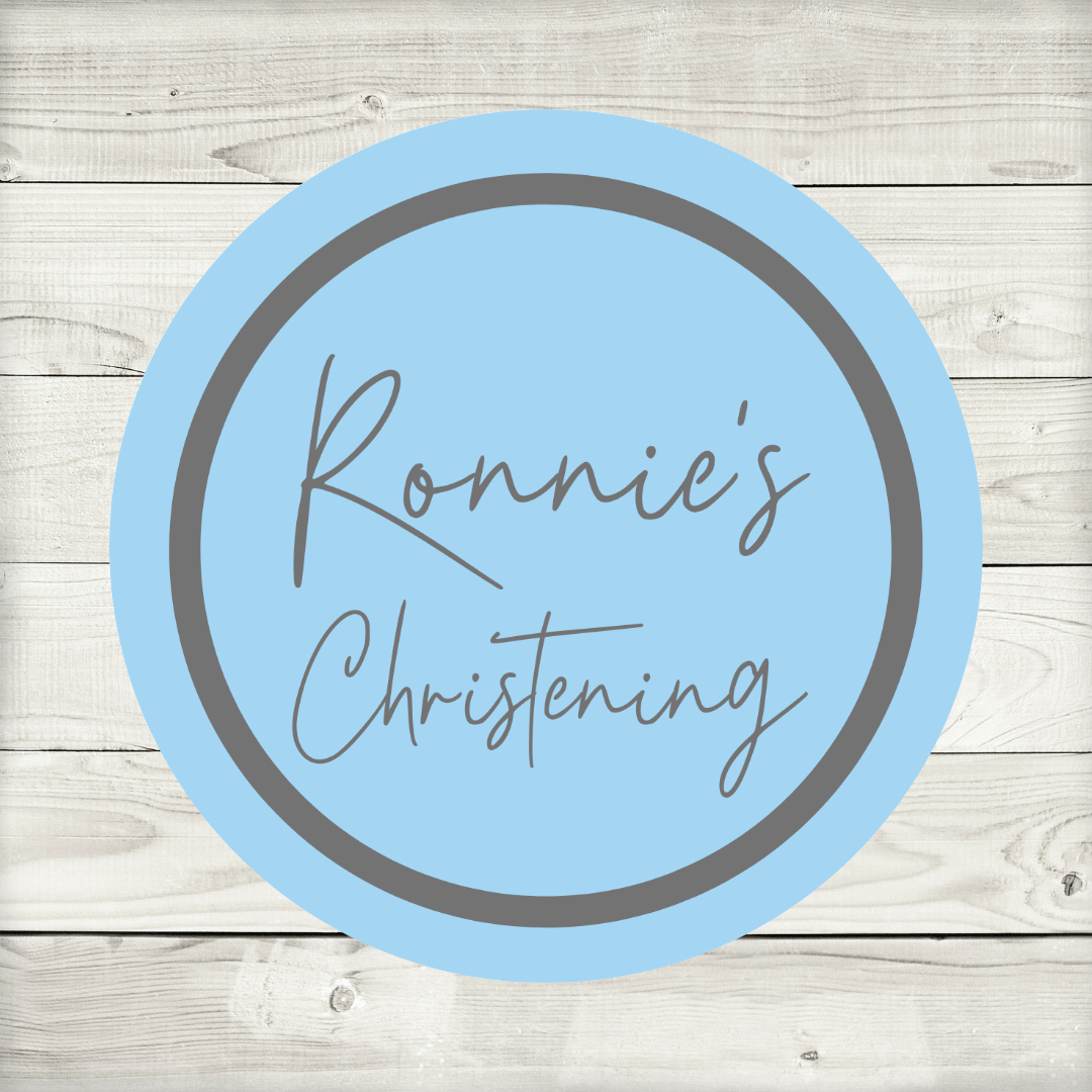 Blue Personalised Christening Stickers | Various Sizes | Event Birthday Party Stickers