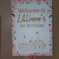 Premium Swan Welcome Board Sign | Personalised Swan  Birthday Board | Birthday Party Sign | Party Décor | Pink Swan Party Theme | A4, A3, A2