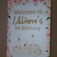 Premium Swan Welcome Board Sign | Personalised Swan  Birthday Board | Birthday Party Sign | Party Décor | Pink Swan Party Theme | A4, A3, A2