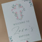 Christening, Baptism, Holy Communion Welcome Board Sign | Personalised Party Board | Pink Green Floral Party Sign | A4, A3, A2