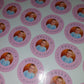 Pink Personalised Photo Stickers | Various Sizes | Christening, Birthday, Party Stickers | Event Stickers