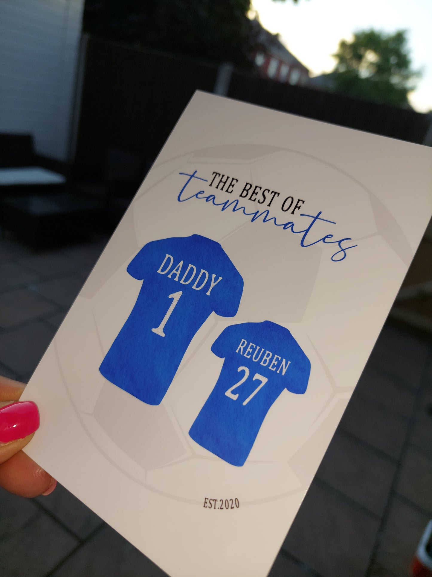 Personalised Daddy Son Print | Football Tshirt | Teammates Print (Design 1) | Daddy Gift | Father's Day Print