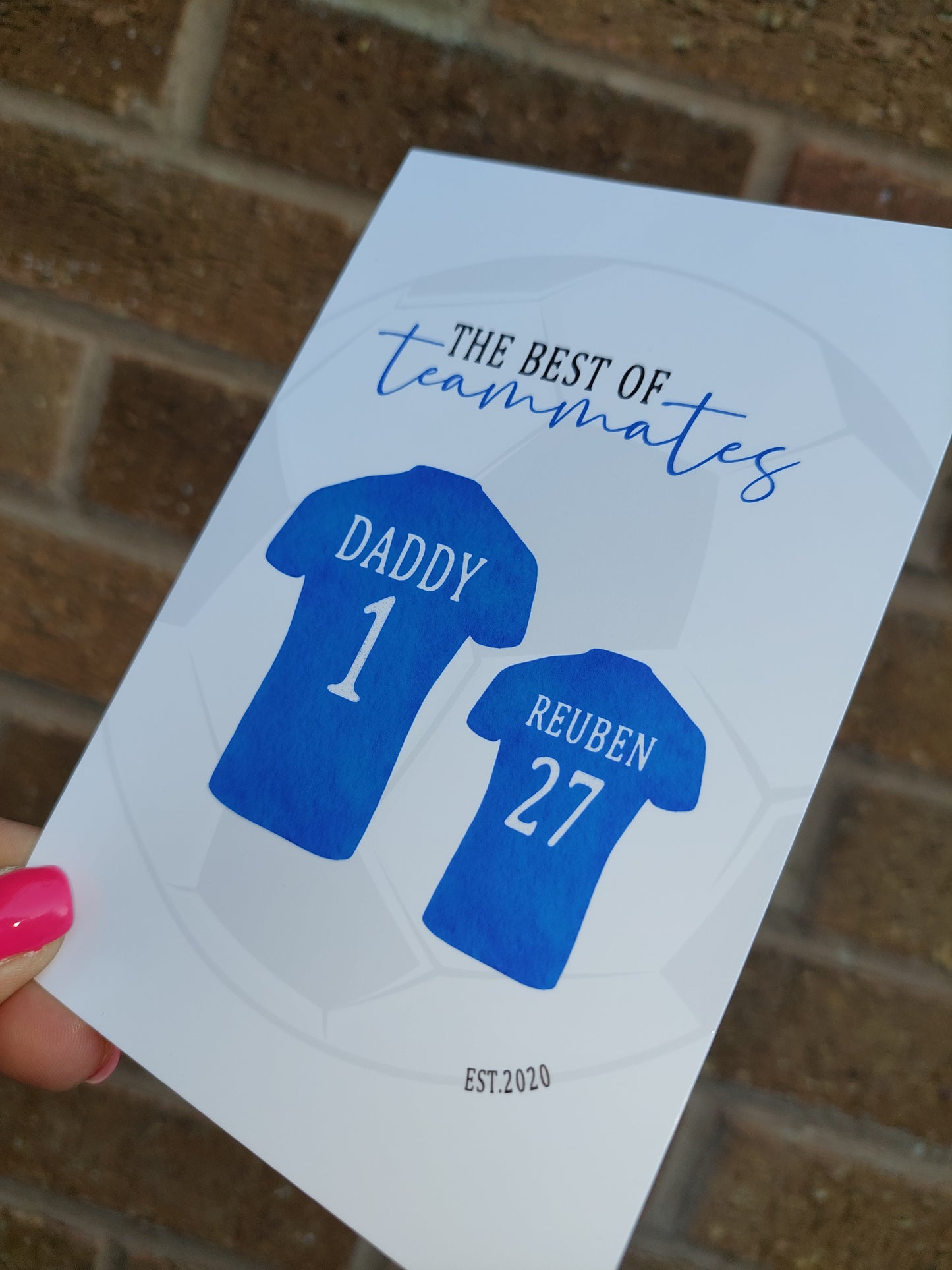 Personalised Daddy Son Print | Football Tshirt | Teammates Print (Design 1) | Daddy Gift | Father's Day Print