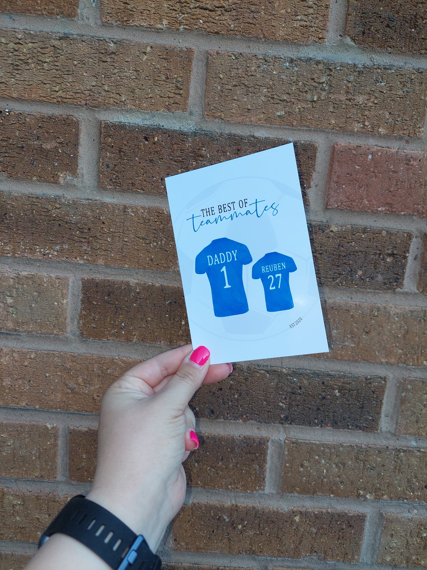 Personalised Daddy Son Print | Football Tshirt | Teammates Print (Design 1) | Daddy Gift | Father's Day Print