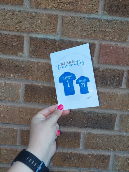 Personalised Daddy Son Print | Football Tshirt | Teammates Print (Design 1) | Daddy Gift | Father's Day Print