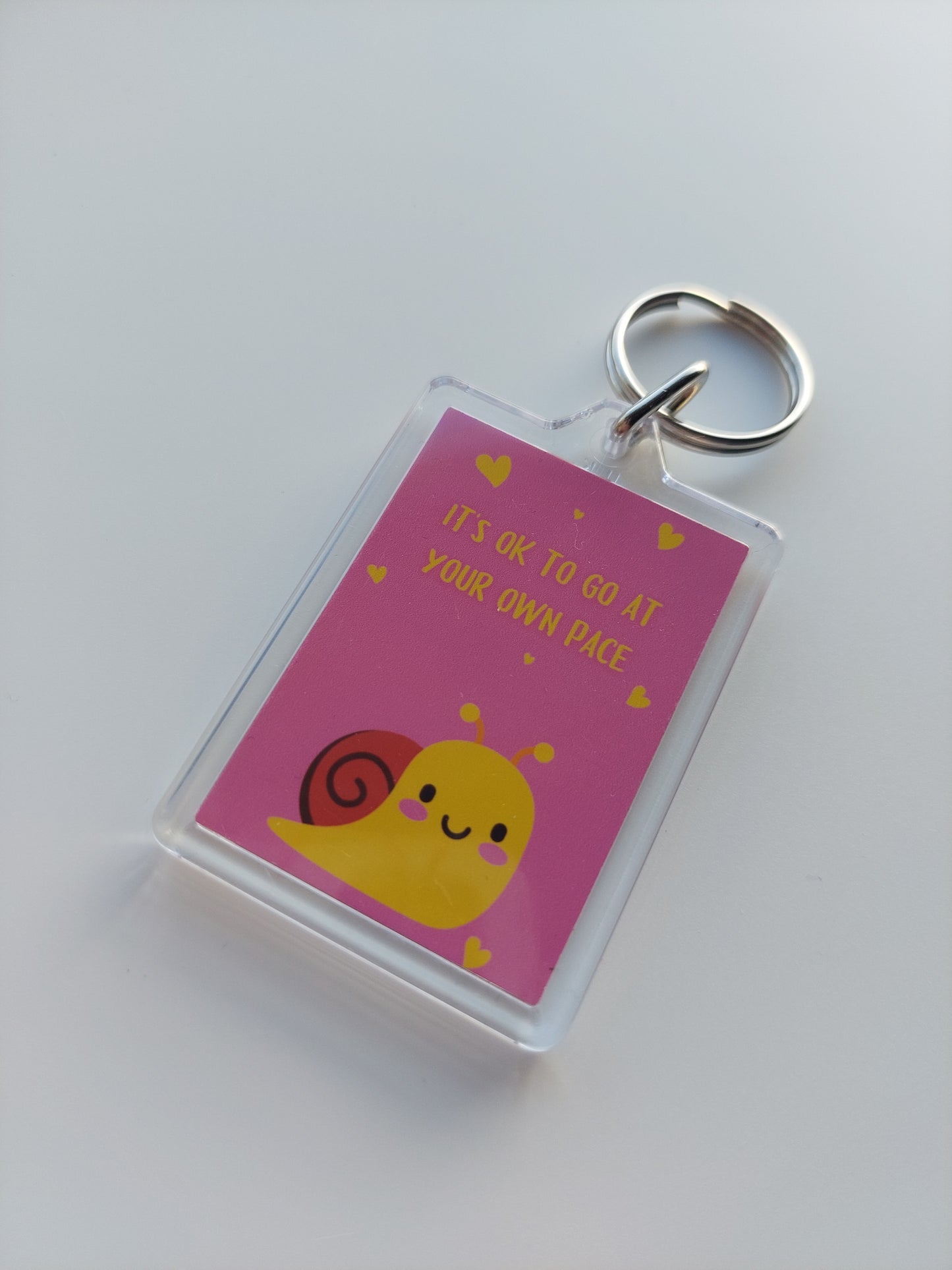 Keyring Gift | It's OK To Go At Your Own Pace | Positive Quote Keyring | Positive Reminder Gift