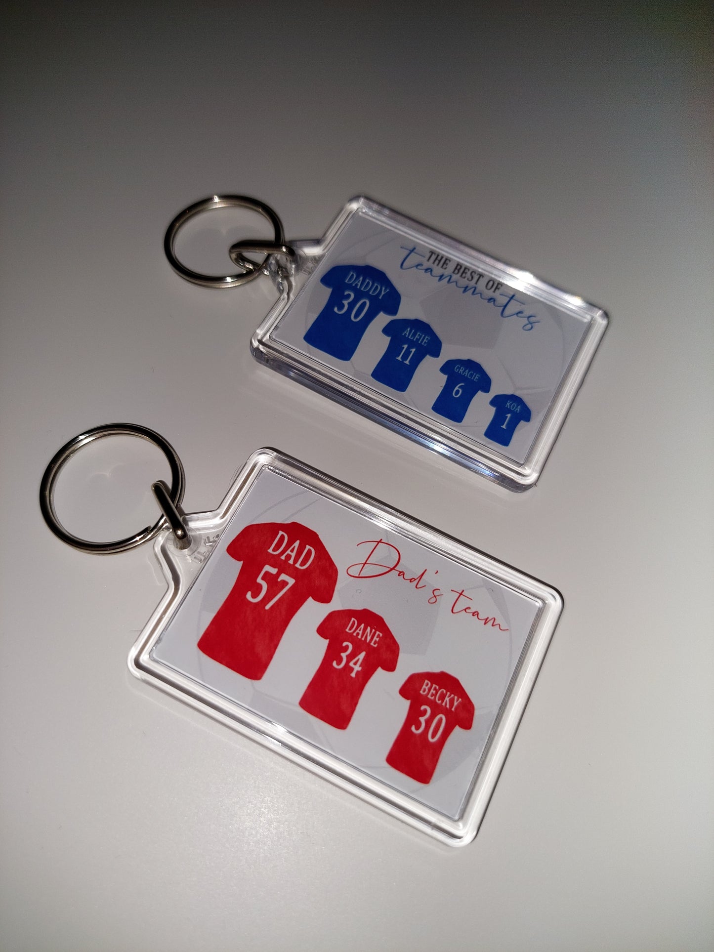 Keyring Gift | Family Football Tshirt Keyring | Father's Day Gift | Novelty Gift Idea