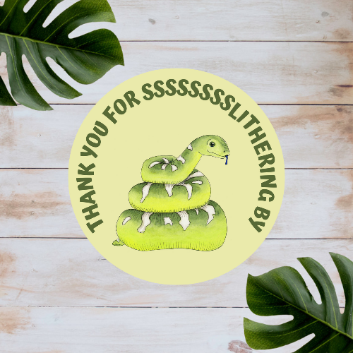 Reptile Snake Party Stickers | Circle Stickers | Sticker Sheet | Party Stickers