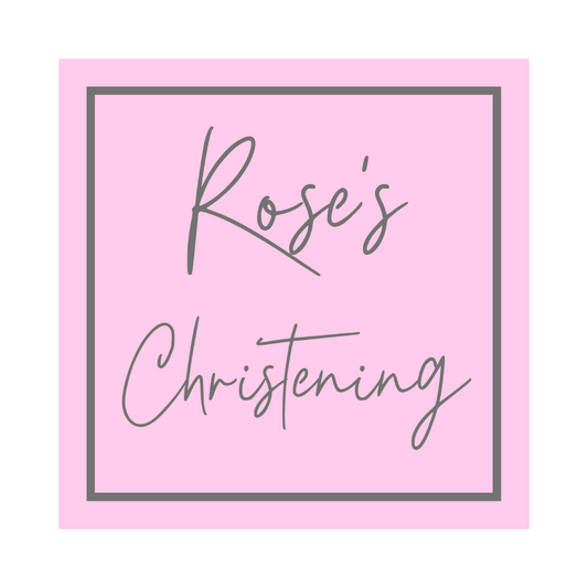 Pink Square Personalised Name Stickers | Various Sizes | Christening, Birthday, Party Stickers | Event Stickers