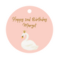 Swan Party Gift Tags | Swan Birthday, Baby Shower, Christening Gift Tags | Circle Gift Tags