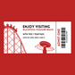 Surprise Ticket Print | Personalised Red Theme Park Ticket Pass Voucher Membership | Gift Idea