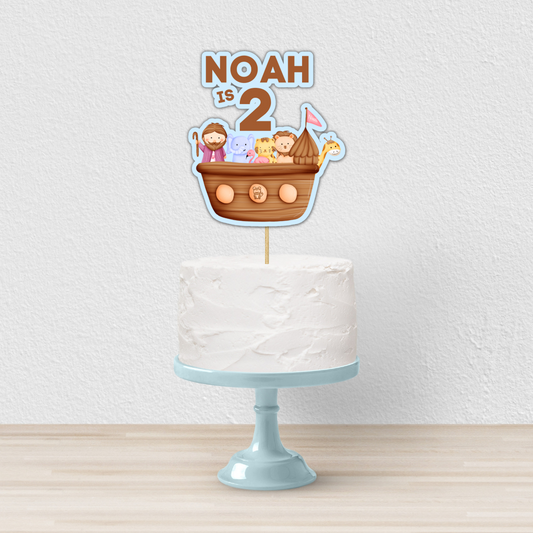 Cake Topper | Personalised Noah's Ark Cake Topper | Noah's Ark Party Supplies