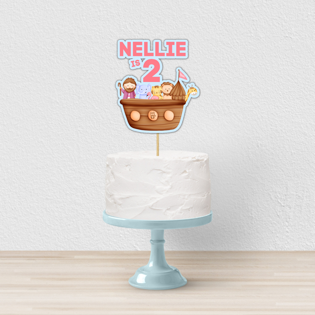 Cake Topper | Personalised Noah's Ark Cake Topper | Noah's Ark Party Supplies