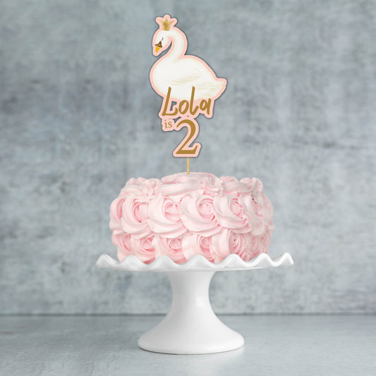Cake Topper | Personalised Swan Cake Topper | Swan Party Supplies