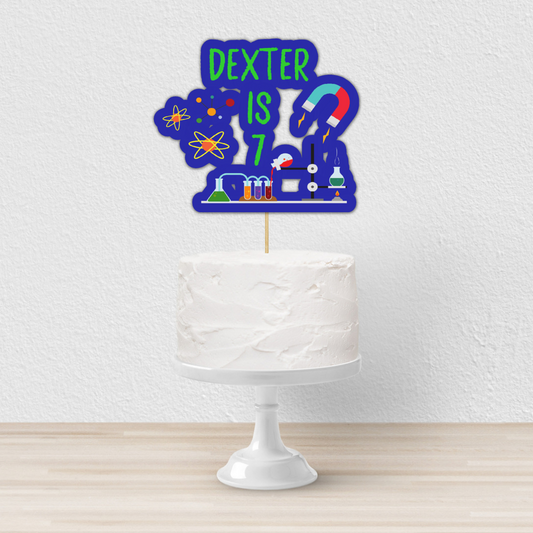 Cake Topper | Personalised Science Cake Topper | Science Party Supplies