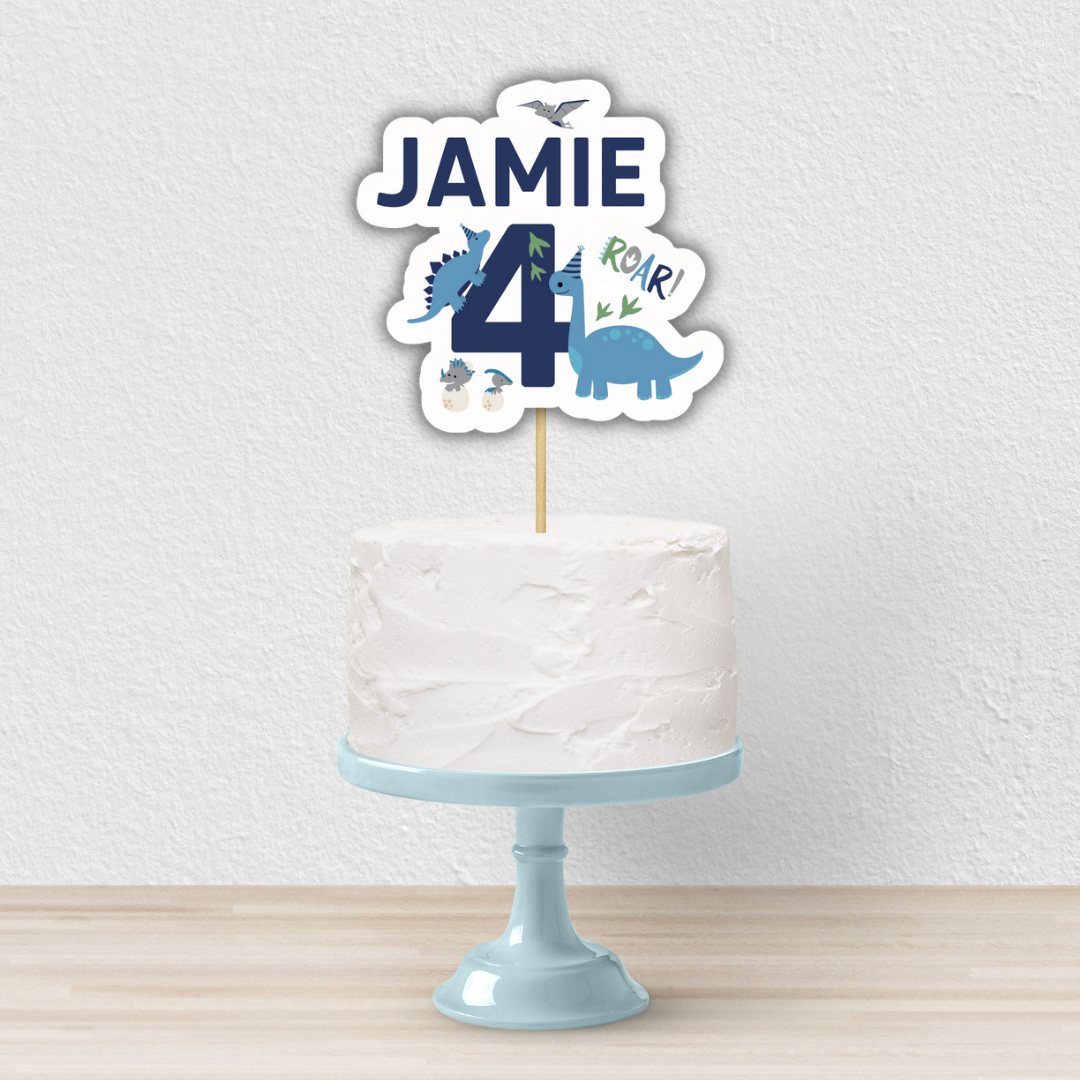 Cake Topper | Personalised Dinosaur Cake Topper | Dinosaur Party Supplies