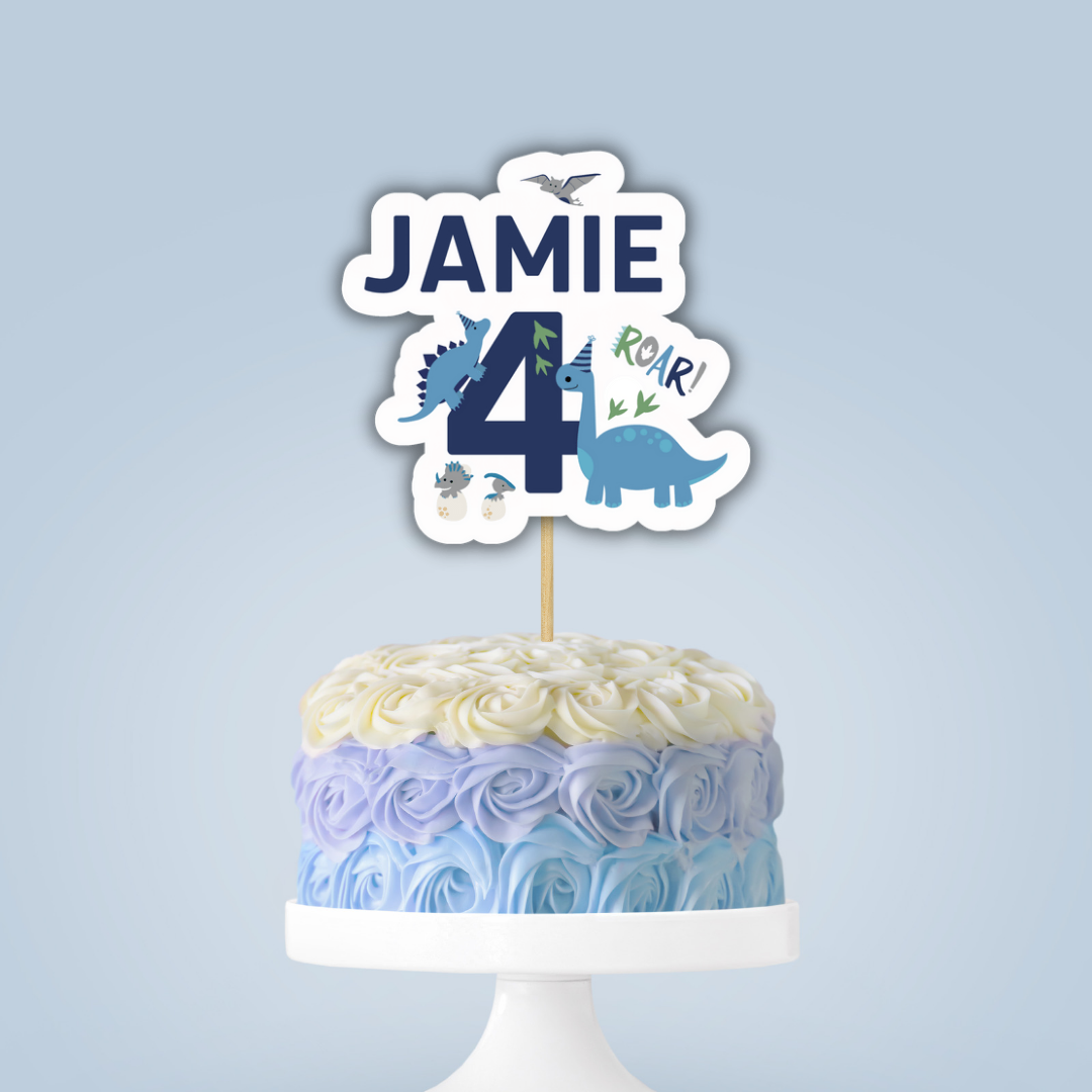 Cake Topper | Personalised Dinosaur Cake Topper | Dinosaur Party Supplies