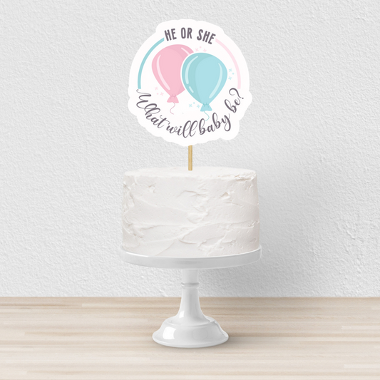 Cake Topper | Baby Shower Cake Topper | He Or She  Cake Topper | Baby Shower Party Supplies