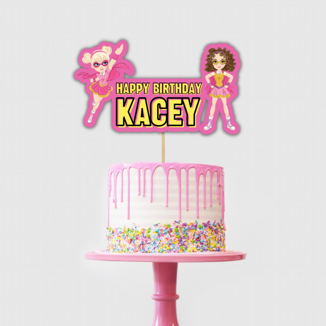Cake Topper | Personalised Supergirl Cake Topper | Supergirl Party Supplies (Design 1)