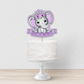Cake Topper | Personalised Purple Elephant Floral Crown Cake Topper | Purple Elephant Floral Crown Party Supplies