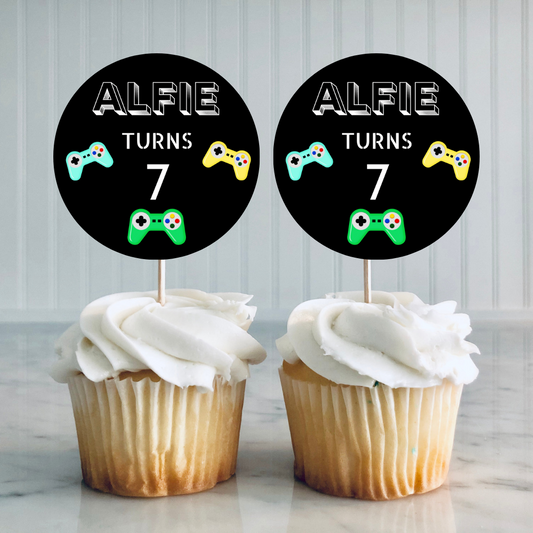 Gaming Theme Cupcake Toppers | Gaming Theme Birthday Party | Party Decorations