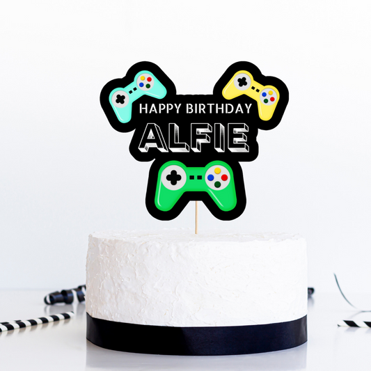 Cake Topper | Personalised Gaming Cake Topper | Gaming Party Supplies