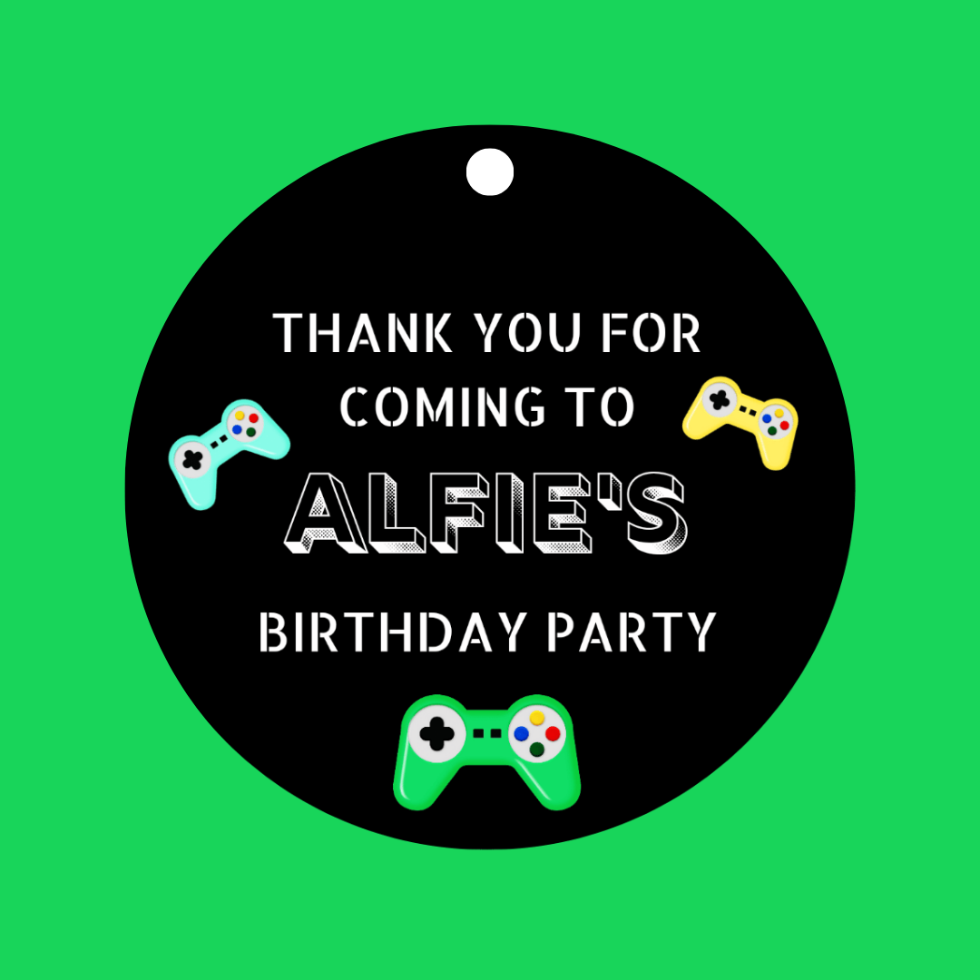 Gaming Gift Tags | Gaming Birthday Gift Tags | Circle Gift Tags