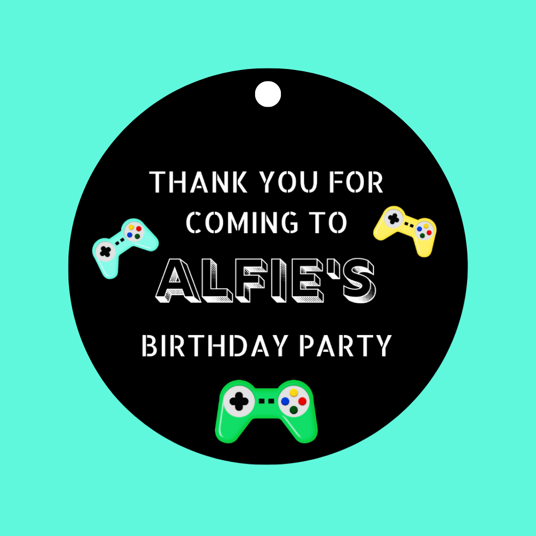 Gaming Gift Tags | Gaming Birthday Gift Tags | Circle Gift Tags