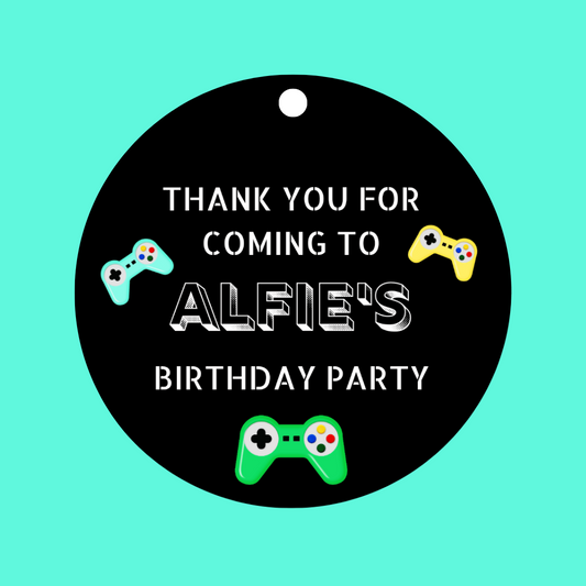 Gaming Gift Tags | Gaming Birthday Gift Tags | Circle Gift Tags