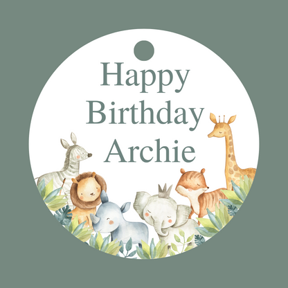 Safari Animal Gift Tags | Safari Animal Birthday Gift Tags | Circle Gift Tags