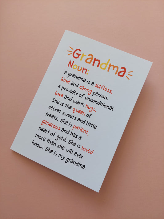 A5 Grandma Noun Card | Mother's Day Card | SALE ITEM