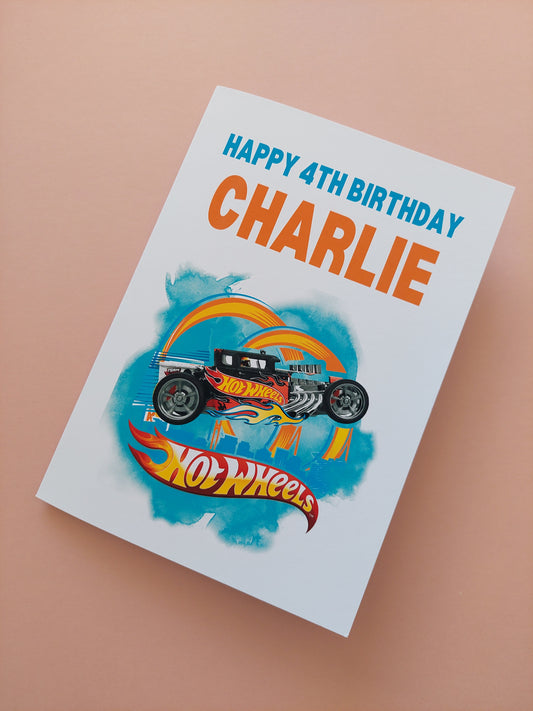 A5 Happy 4th Birthday Charlie Card | Personalised Monster Truck Birthday Card | SALE ITEM