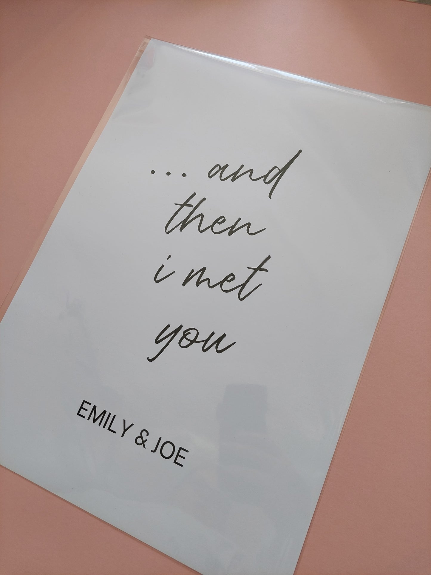 A3 Quote Print | Personalised - Emily & Joe Print | SALE ITEM