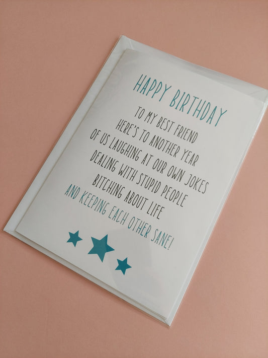 SALE | A5 Best Friend Card | Birthday Card