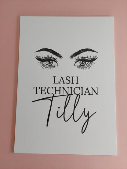 Lash Technician Board | A3 Lash Technician Tilly Salon Board Sign | SALE ITEM