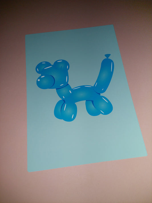 Image Print | A4 Blue Balloon Dog Print | SALE ITEM