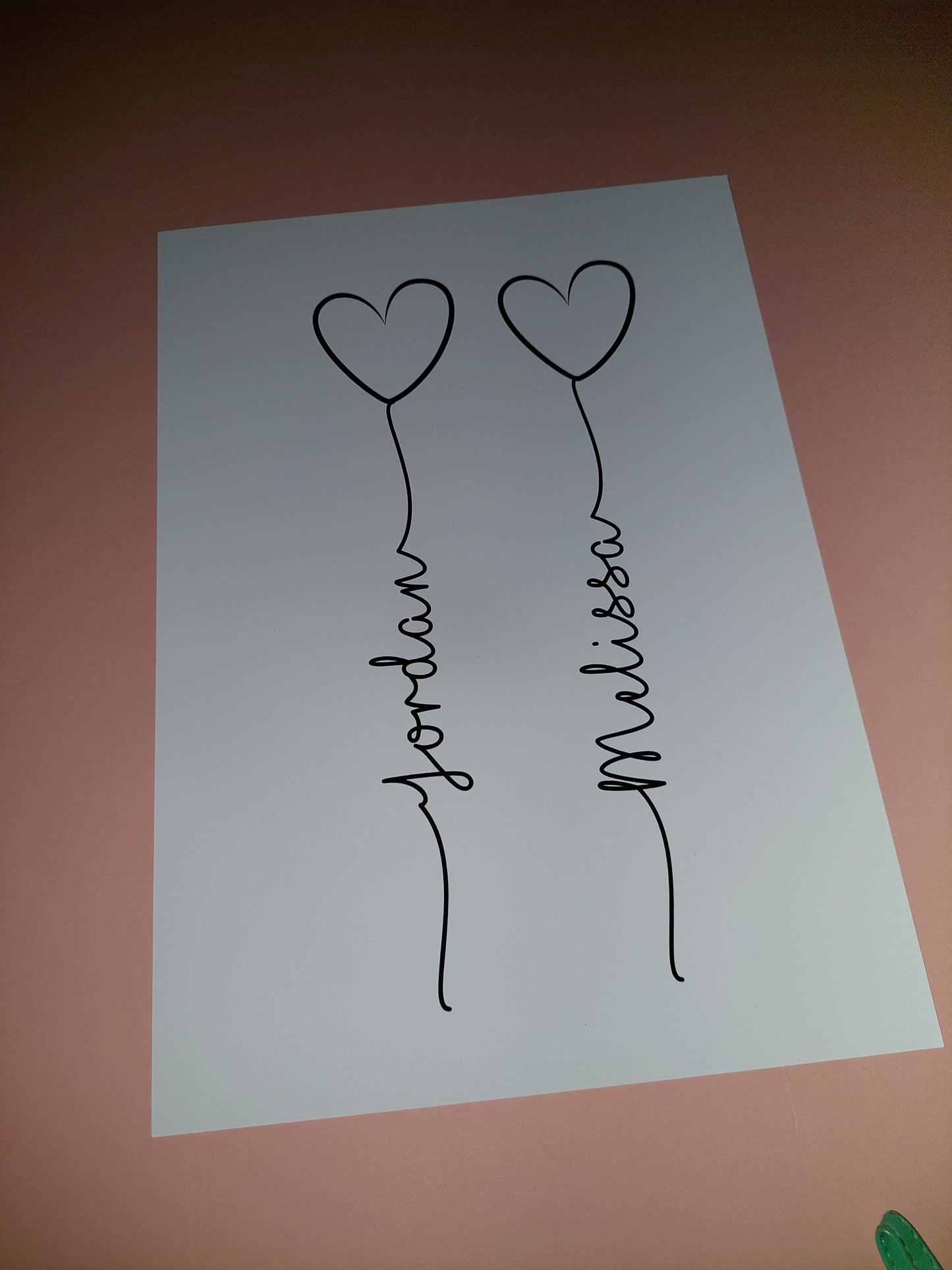 Couples Print | A4 Jordan Melissa Balloon Name Print | SALE ITEM