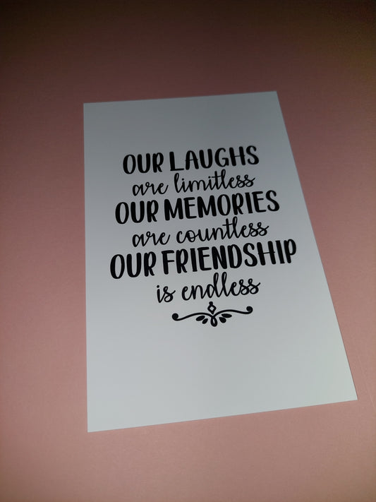 Quote Print | 6x4 Friendship Print | SALE ITEM