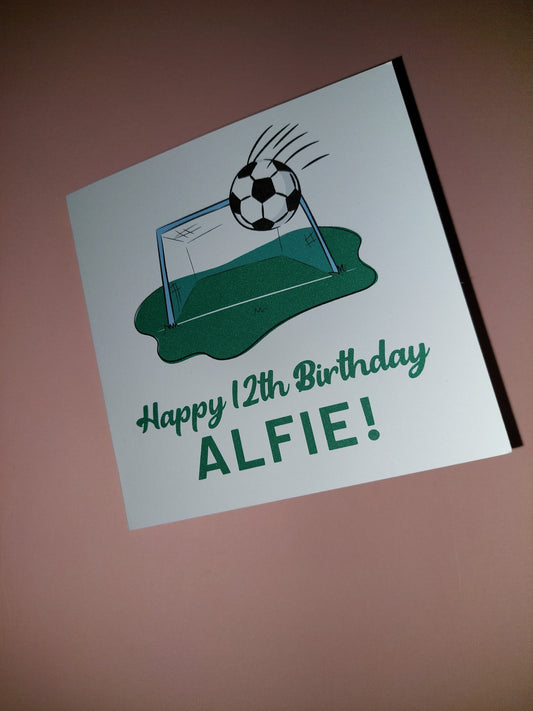 Happy 12th Birthday Alfie Card | Football Card | SALE ITEM