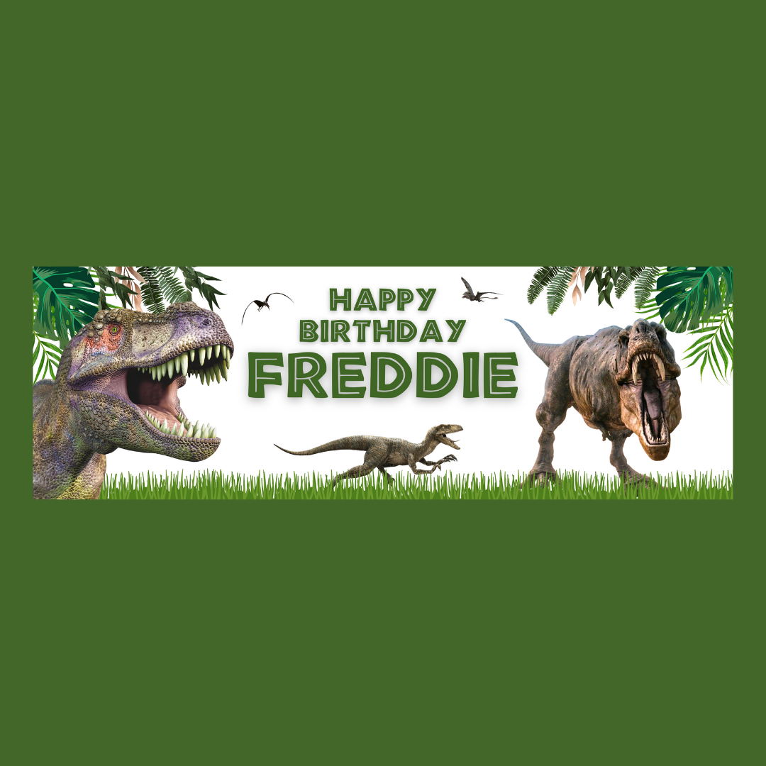 Dinosaur Banner | Personalised Dinosaur Birthday Party Banner | Dinosaur Birthday Party Theme | Design 1