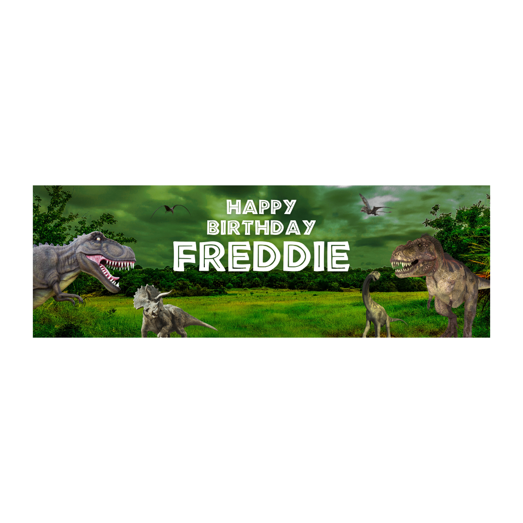 Dinosaur Banner | Personalised Dinosaur Birthday Party Banner | Dinosaur Birthday Party Theme | Design 2