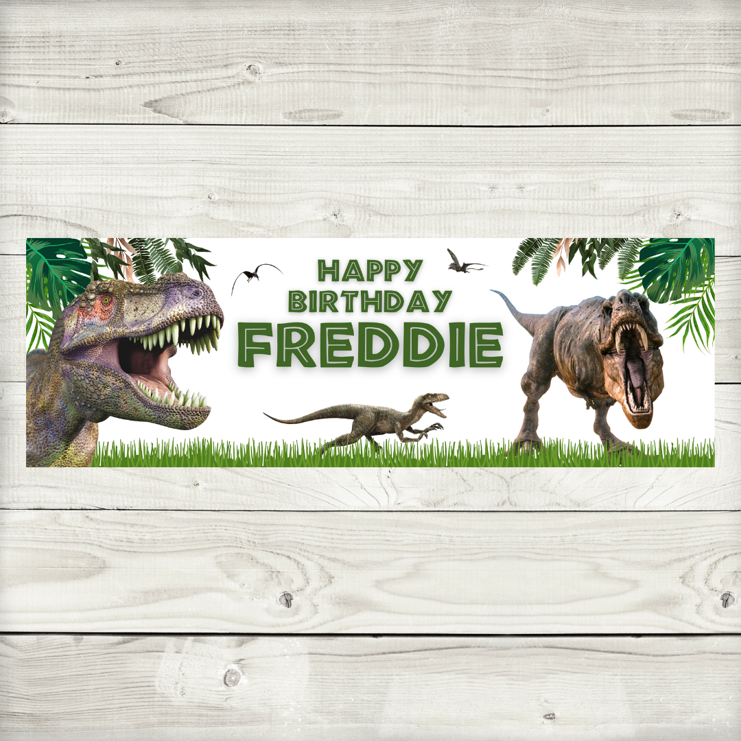 Dinosaur Banner | Personalised Dinosaur Birthday Party Banner | Dinosaur Birthday Party Theme | Design 1