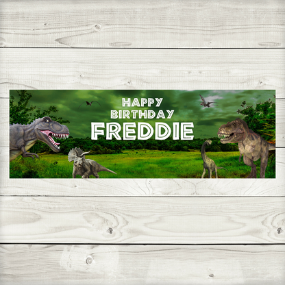 Dinosaur Banner | Personalised Dinosaur Birthday Party Banner | Dinosaur Birthday Party Theme | Design 2