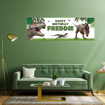 Dinosaur Banner | Personalised Dinosaur Birthday Party Banner | Dinosaur Birthday Party Theme | Design 1