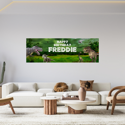 Dinosaur Banner | Personalised Dinosaur Birthday Party Banner | Dinosaur Birthday Party Theme | Design 2