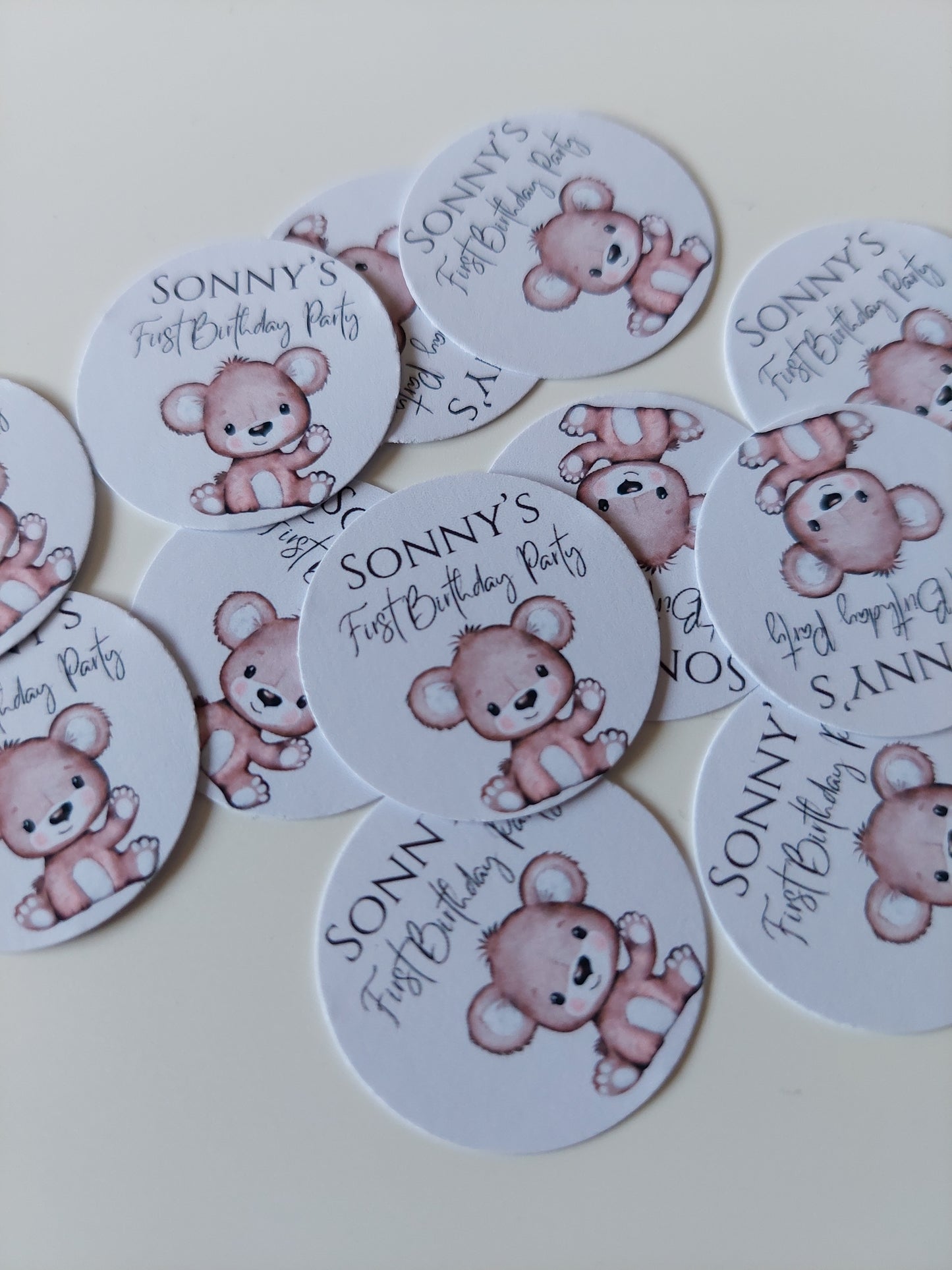 Brown Bear Neutral Confetti | Brown Teddy Bear Confetti | Circle Confetti