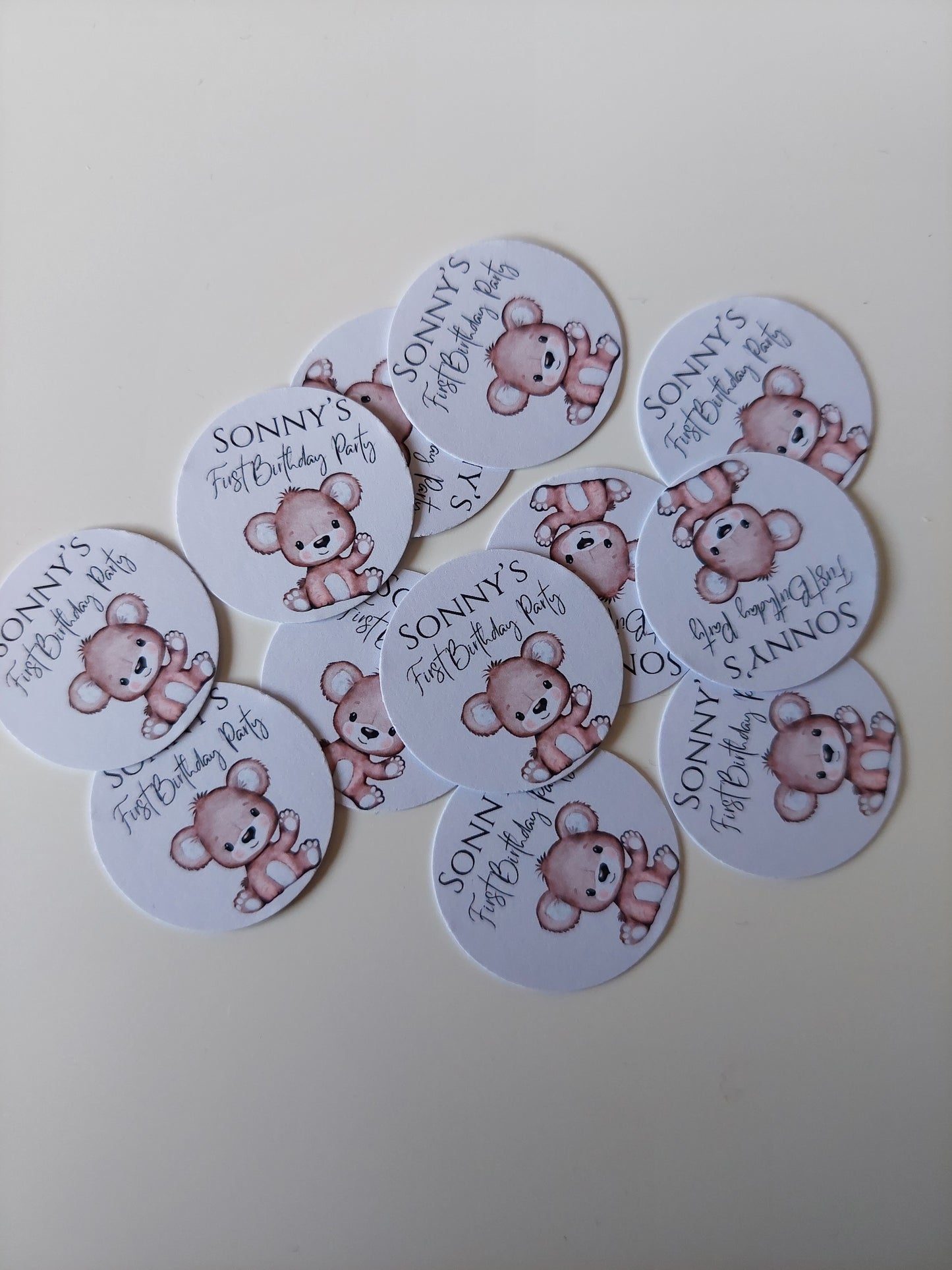 Brown Bear Neutral Confetti | Brown Teddy Bear Confetti | Circle Confetti